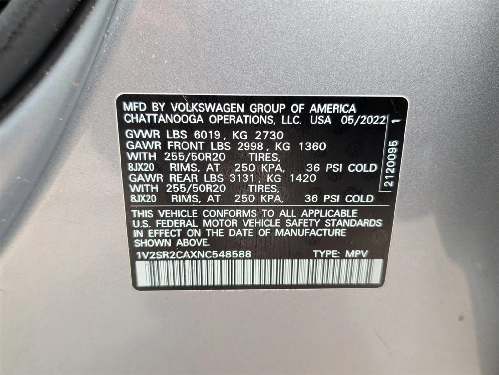 2022 Volkswagen Atlas 3.6L V6 SEL R-Line Black 4MOTION