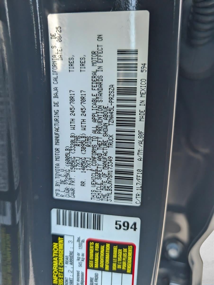 2025 Toyota Tacoma 4WD 4WD SR5 Double Cab 5' Bed AT (GS)