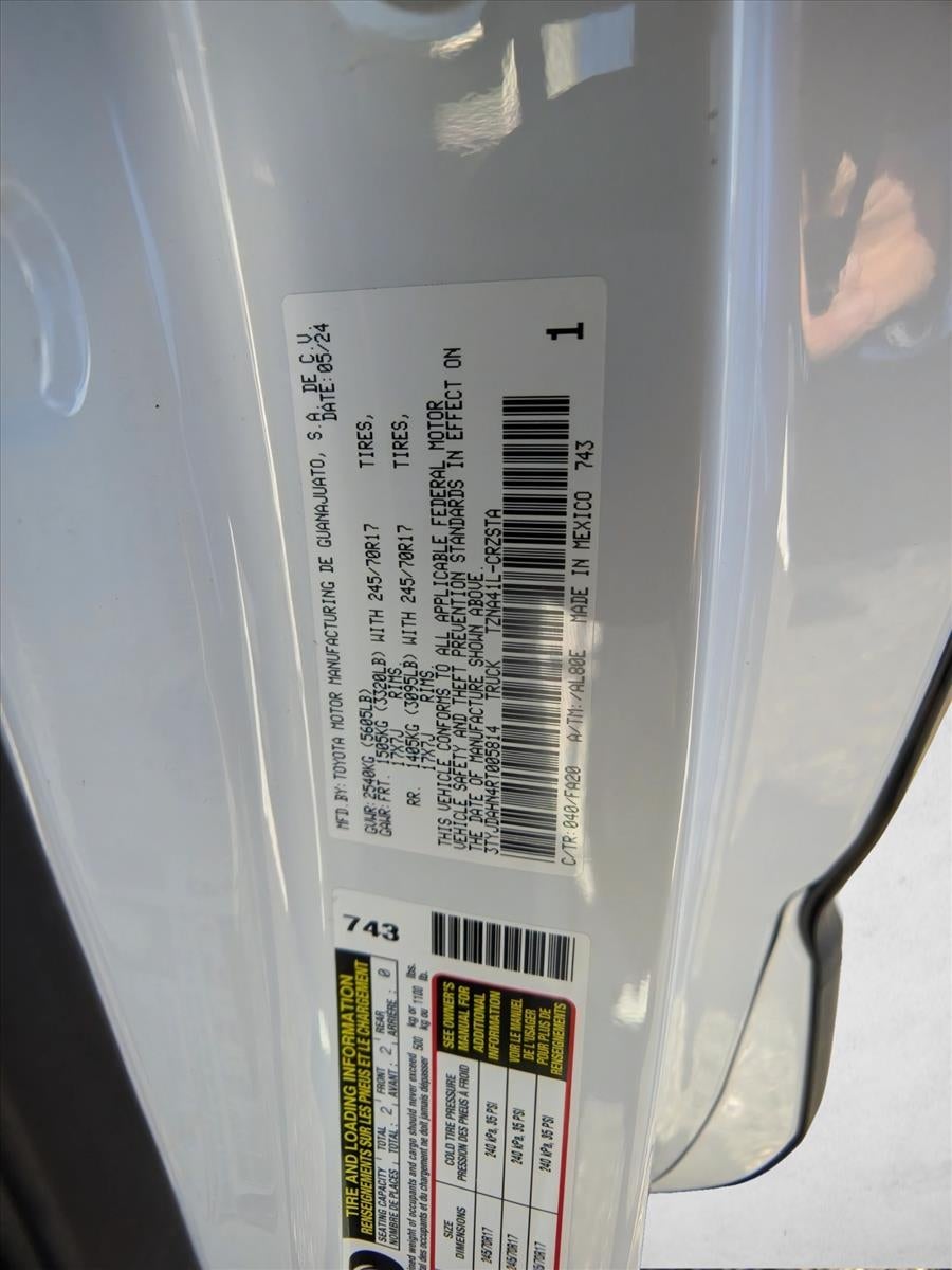 2024 Toyota Tacoma 2WD 2WD SR XtraCab 6' Bed AT (GS)