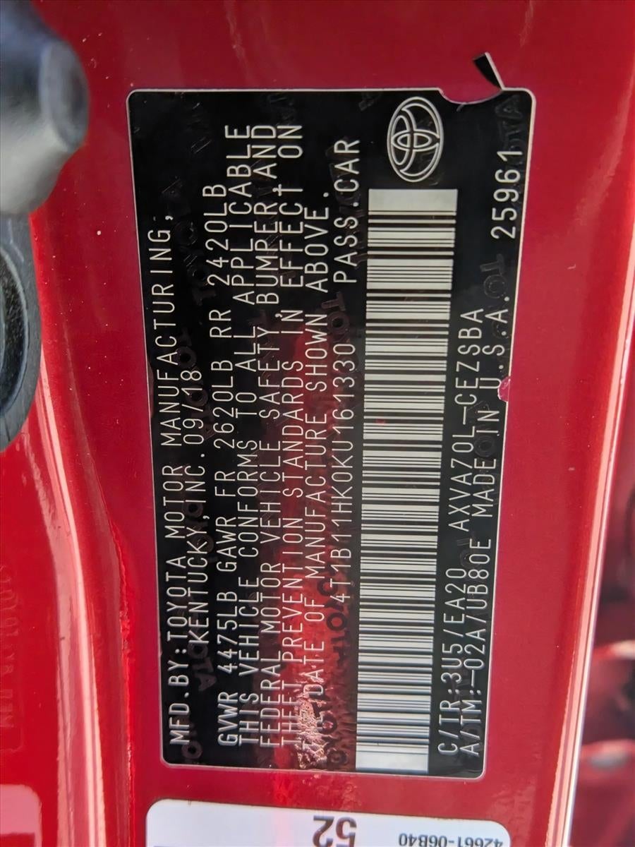 2019 Toyota Camry SE Auto (Natl)