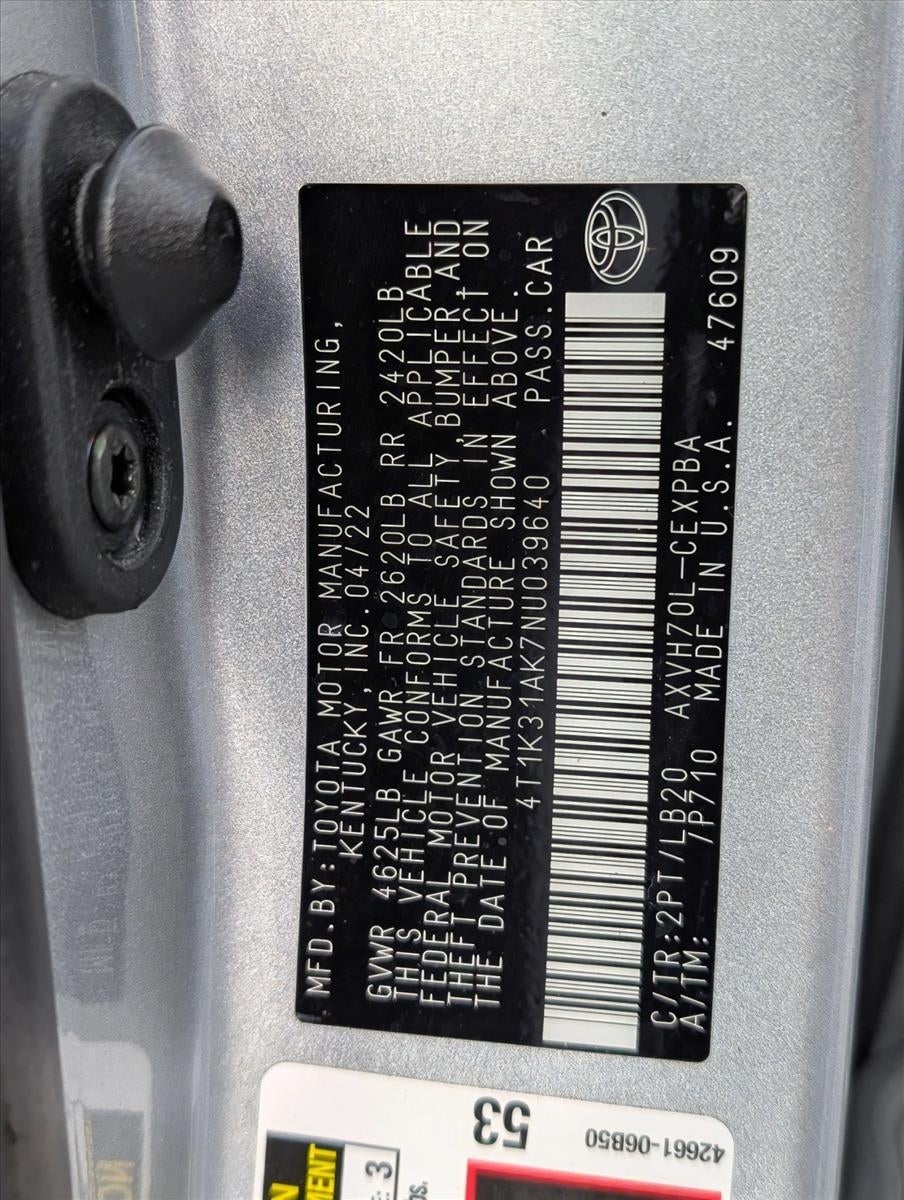 2022 Toyota Camry Hybrid XSE CVT (Natl)