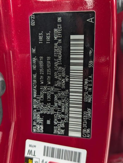 2022 Toyota Highlander XLE AWD (Natl)