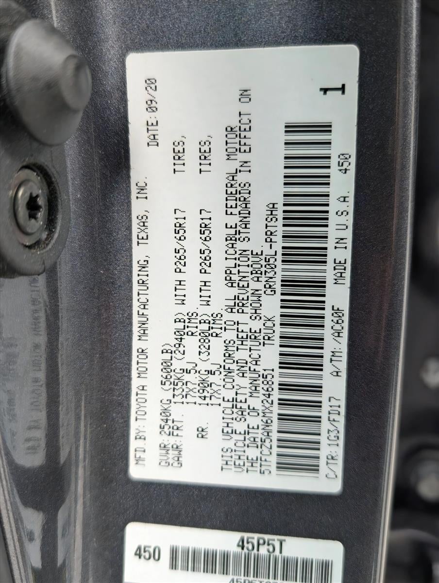 2021 Toyota Tacoma 4WD 4WD TRD Sport Double Cab 5' Bed V6 AT (Natl)