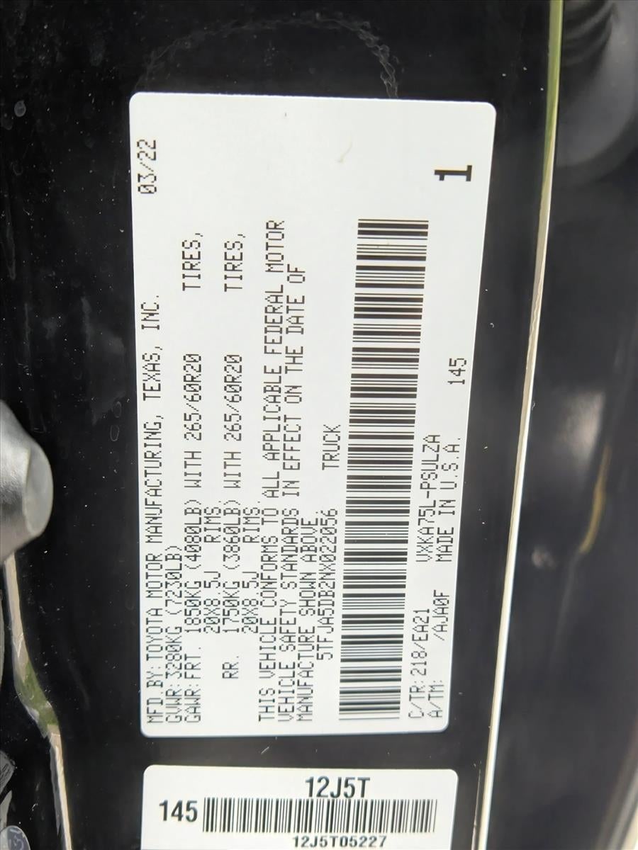 2022 Toyota Tundra 4WD 4WD Limited CrewMax 5.5' Bed (Natl)