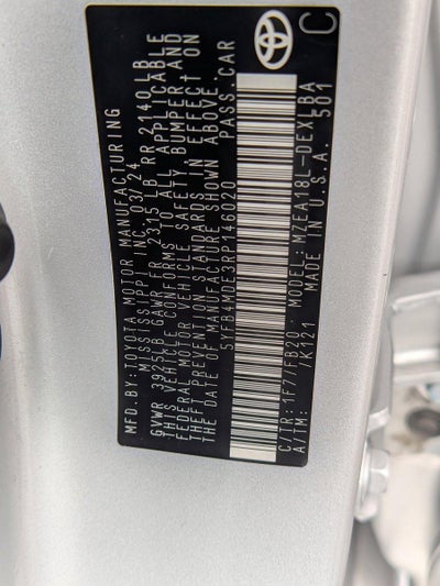 2024 Toyota Corolla LE CVT (Natl)