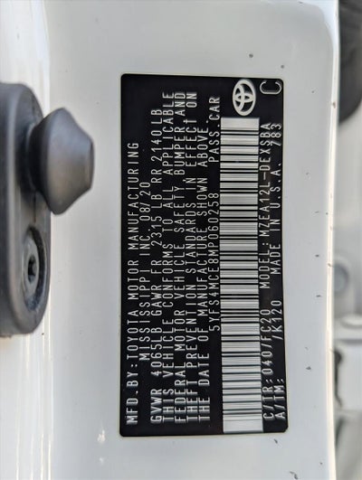 2021 Toyota Corolla SE CVT (Natl)